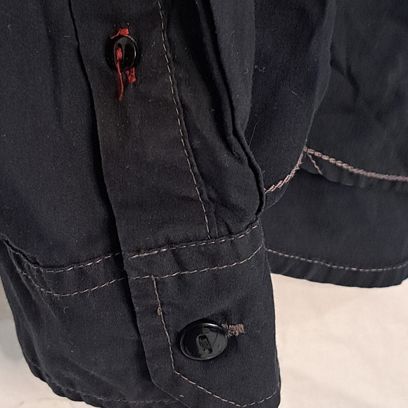 Tranquility Mayhem Mens Medium Button-Down Long Sleeve Shirt Black Western Style - Picture 4 of 9